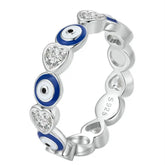 PALMIRA STERLING SILVER EVIL EYE RING  hi